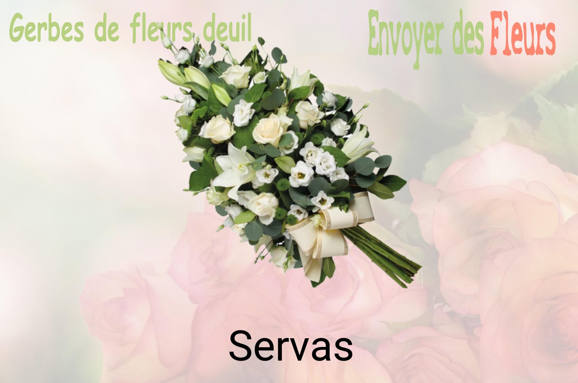 Gerbe de fleurs de deuil livrée à Servas